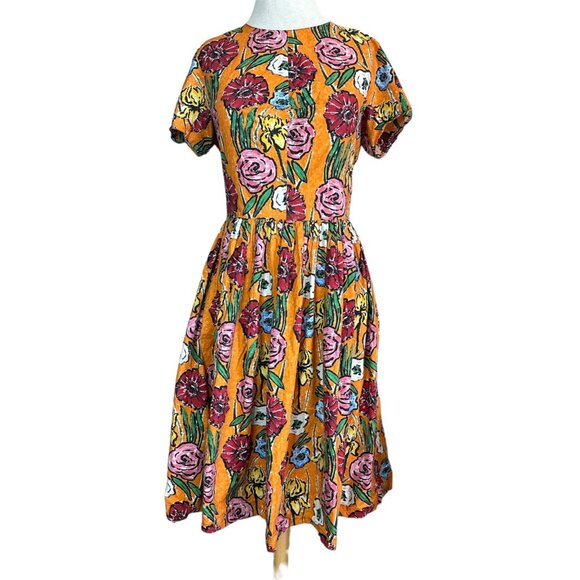 Marni Floral Print Midi Dress - Yellow and Pink - Picture 5 of 16